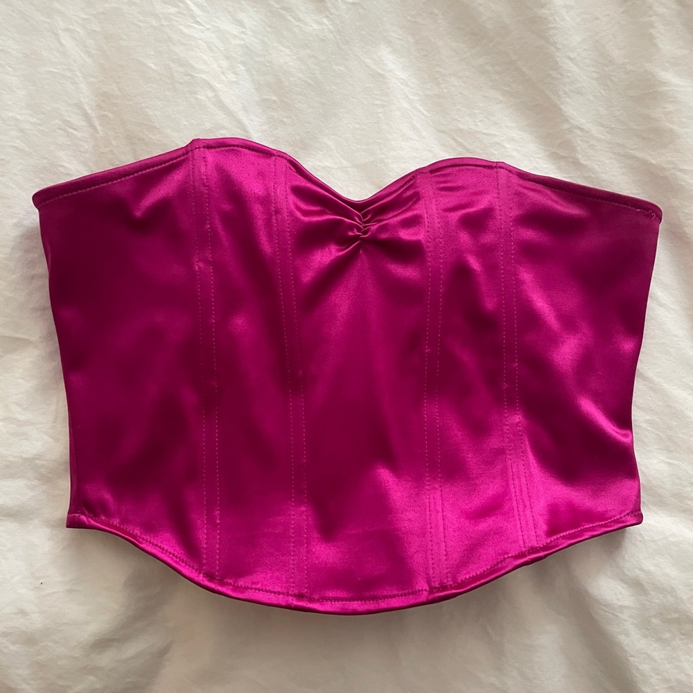 Frabrik corset top hot pink
